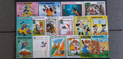 Walt Disney Postimerkkejä ** 16 kpl