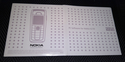 PC SOFTWARE FOR NOKIA 6230 CD