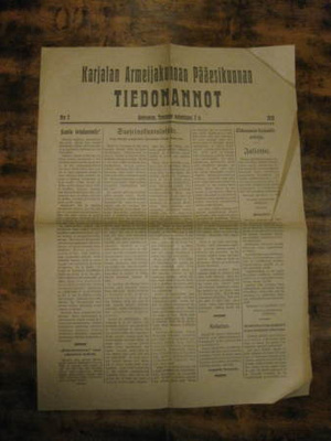 Karjalan Armeijakunnan Pääesikunnan tiedonannot 1918