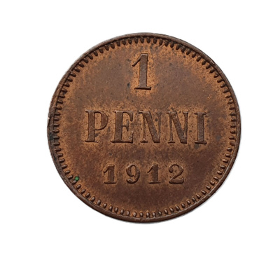 1 penni 1912 - hienokuntoinen!