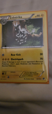 Pokémon TCG Zebstrika 43/114 RARE Non Holo Black & White