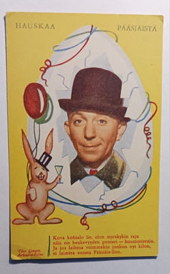 Pupu, ilmapalloja ja Stan Laurel, vanha Pääsiäispk, k. k-k