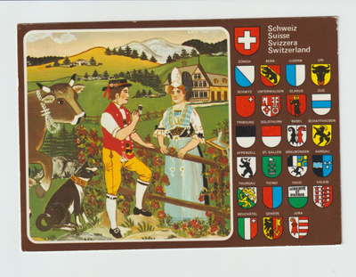 Postikortti, SVEITSI, Vaakunakortti, Hieno kortti