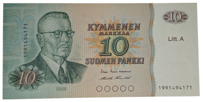 10 Markkaa 1980 Litt. A 199-sarja