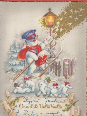 Lumiukko posteljoonina