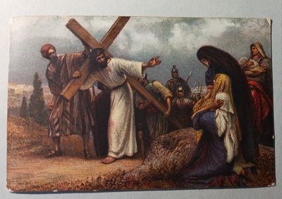 R. Leinweber pinx: Jeesus ristinsaatossa, p. 1923