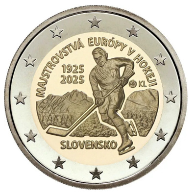 ** SLOVAKIA 2€ 2025 Jääkiekko pillerissä **