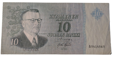 10 Markkaa 1963 ilman Litt A5414565
