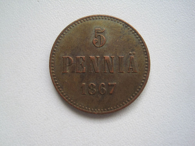 5 PENNIÄ 1867