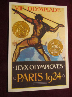 Pariisin Olympiakisojen juliste 1924. Postikortti