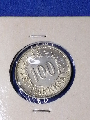 100 Markkaa 1956 Hopearaha