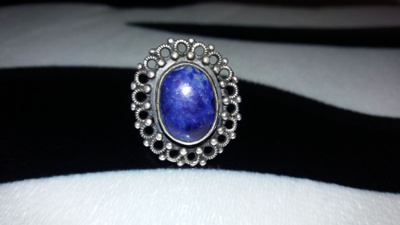 Vintage Hopea lapis lazuli kivi sormus  925