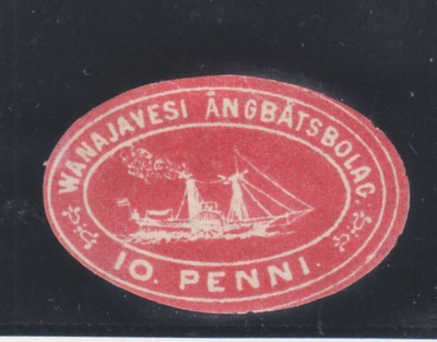 1868 Vanajavesi 10p laivapostimerkki.
