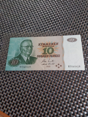 Pakka sileä 10mk seteli 1980