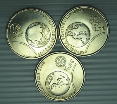 2008 Portugal 2,50 Euro juhlakolikko 2½ Peking Olympia
