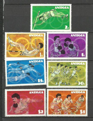 OLYMPIALAISET urheiluaiheinen sarja ANTIGUA 1976 **
