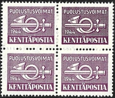 1944 KP 6 Pieni Violetti Kelt liim ** LaPe KP 6 Lm1 NELILÖ