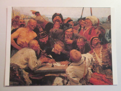 KULKEMATON ILJA REPIN 1800-luku ZAPOROGIT KIRJOITTAMASSA..