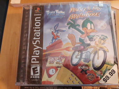 PS1 Tiny Toon Pluckys Big Adventure, avaamaton NIB, USA