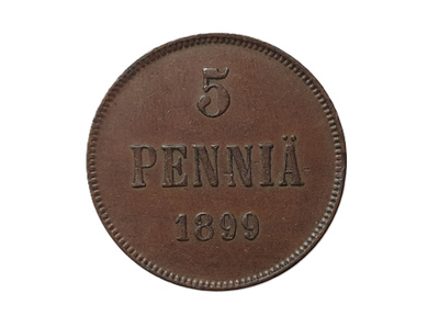 5 penniä 1899 - hyväkuntoinen!