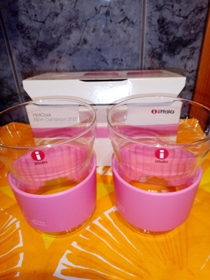 Iittala Hotcool lasit roosa nauha 2003