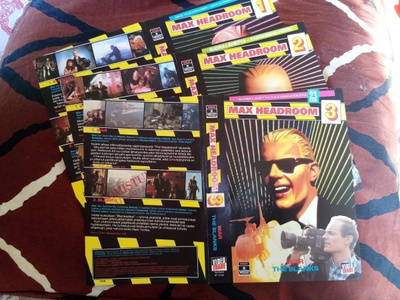 3 kpl VHS kansipaperi MAX HEADROOM 1-3