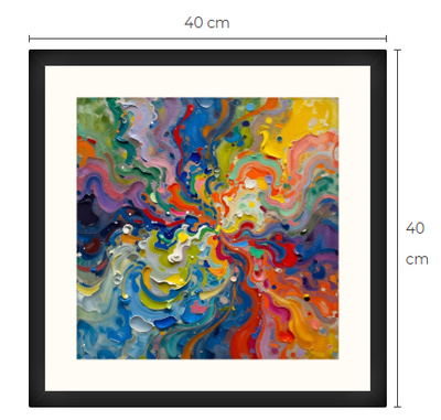 Uusi uniikki abstrakti art print taulu 40 cm x 40 cm