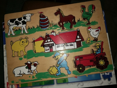 Puu palapeli puzzle maatila eläimet