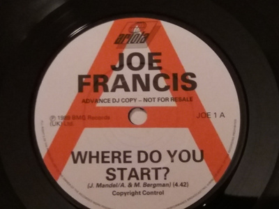7" JOE FRANCIS - Where Do You Start  - single 1989 promo EX