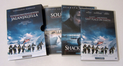 Tutkimusmatkailijoiden jalanjäljillä kolme dvd-elokuvaa