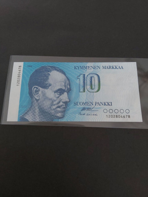 Pakka sileä 10mk seteli 1986