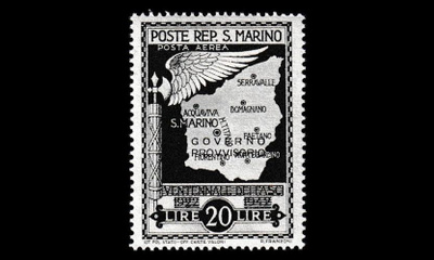 San Marino 308 ** Väliaikainen hallitus lentop 20L (1943)