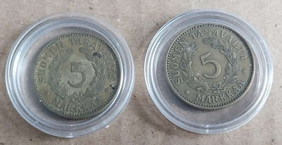 5 markkaa 5 mk 1931 - 2 kpl