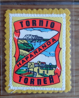 Tornio-haaparanta vintage kangasmerkki