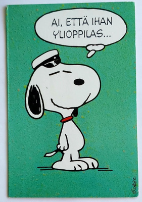 2-OS. SNOOPY/RESSU-ONNITTELUKORTTI YLIOPPILAALLE