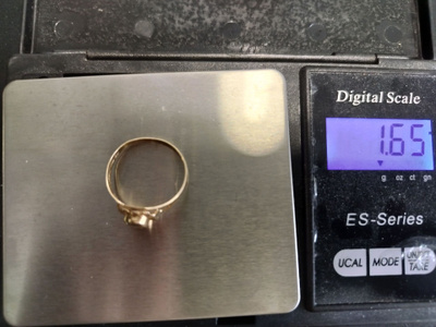 Kultasormus 1,65 g 14k 585 halkaisija 1,9 cm