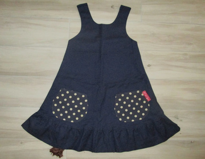 Tinttu pellavamekko 122/128cm, UUSI!