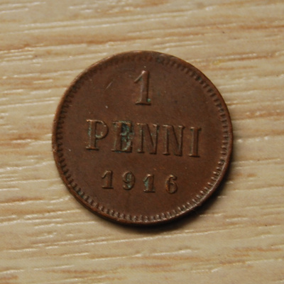 1 penni Nikolai II 1916