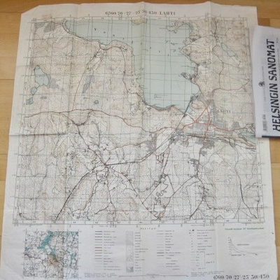 VANHA Ameijan Kartta Lahti 1940 Vain VIrkakäyttöön