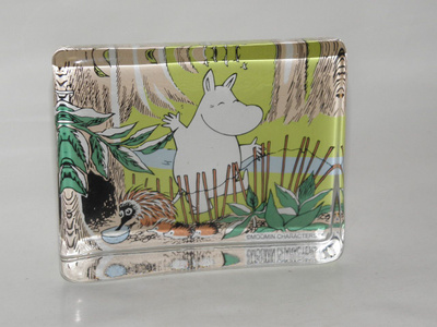 IITTALA MUUMI lasikortti Onnellinen Muumipeikko (2002-2005)