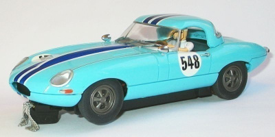 Carrera Jaguar E-type, turkoosinsininen autorata-auto, 1:24