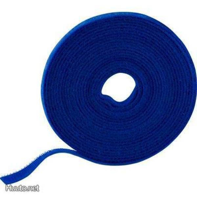 Deltaco velcro tarranauha, 9mm, 5m, sininen *UUSI*