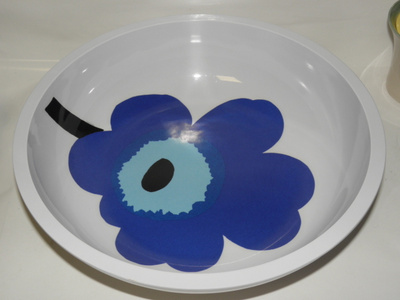 sininen Marimekko UNIKKO kulho, halk. 30,5 cm
