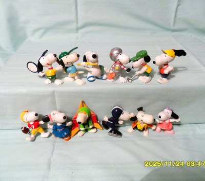 * HYVÄKUNTOISET 80-LUVUN SNOOPY RESSU FIGUURIT 12 KPL *