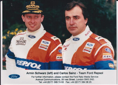 Team Ford Repsol: Armin Schwarz ja Carlos Sainz.     e91