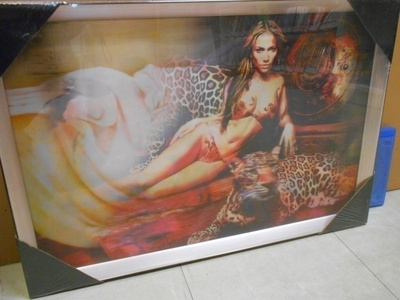 3D TAULU 3 KUVAA GIRL	(39 449)	(3d-075) 60 x 40cm, kehystett