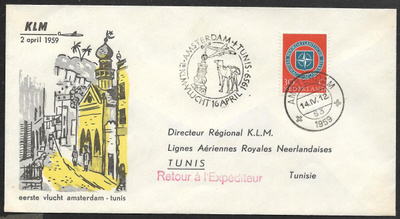 Hollanti - Ensilentokuori Amsterdam-Tunis 16.4.1959