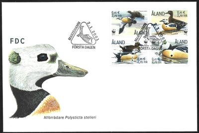 FDC Åland 2001 ÅV 9  WWF Allihaahka  LaPe ÅL 183-186