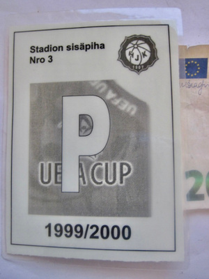 VANHA Parkkilupa Jalkapallo HJK UEFA Cup 1999/2000