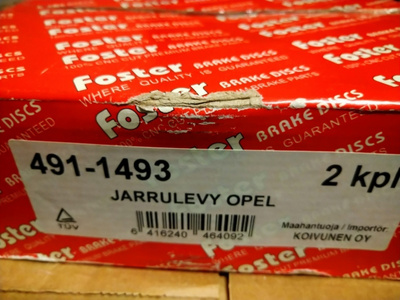 OPEL Corsa C Jarrulevyt 2kpl 491-1493 Foster